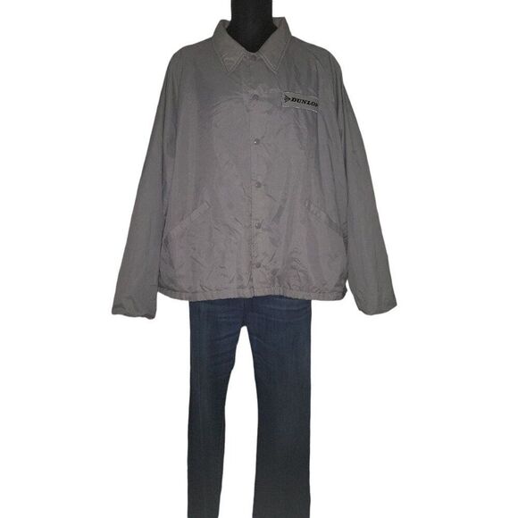 Vintage Dunlop Swingster Jacket Men Sz XXL 80s Gray Embroidered‎ Casual Workwear - Picture 1 of 6
